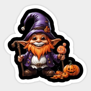 Crochet Scary Witchy Garden Halloween Gnome Pumpkin Decoration Sticker